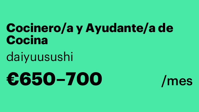 Cocinero/a y Ayudante/a de Cocina
