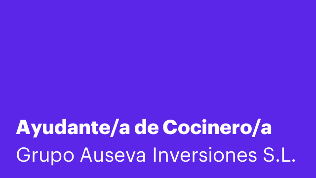 Ayudante/a de Cocinero/a