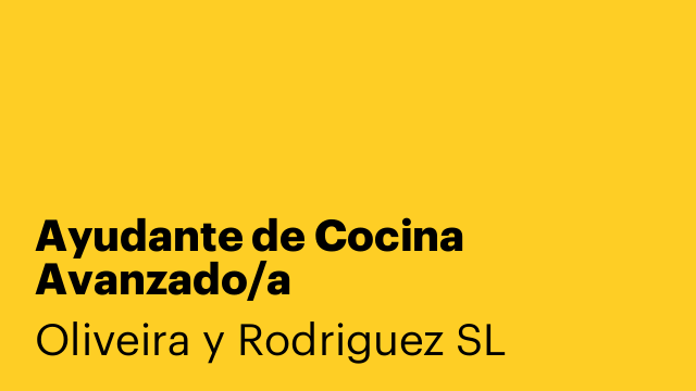 Ayudante de Cocina Avanzado/a
