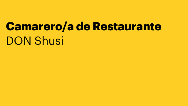 Camarero/a de Restaurante