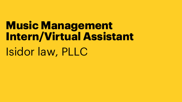 Music Management Intern/Virtual Assistant