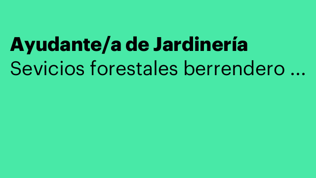 Ayudante/a de Jardinería