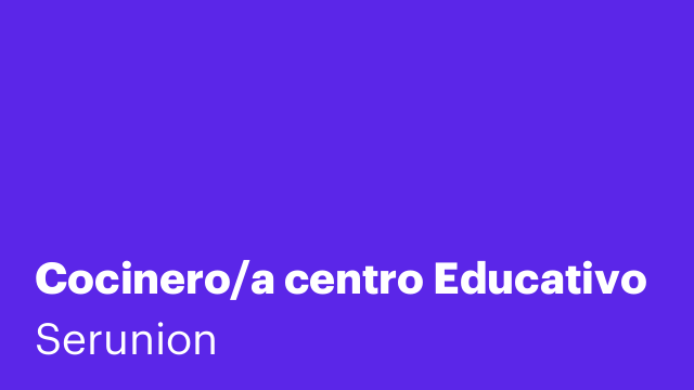 Cocinero/a centro Educativo