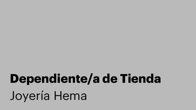 Dependiente/a de Tienda