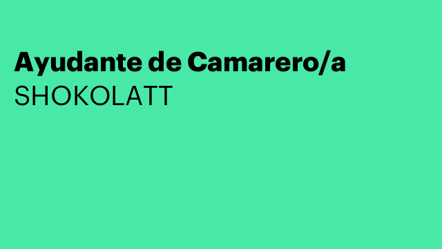 Ayudante de Camarero/a