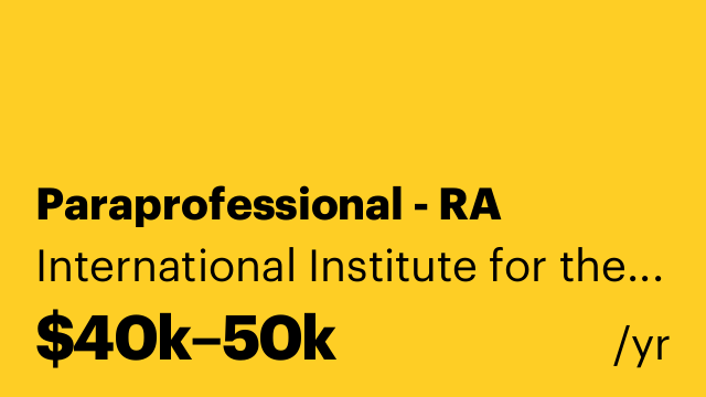 Paraprofessional - RA