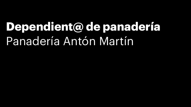 Dependient@ de panadería