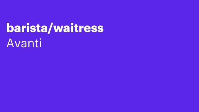 barista/waitress