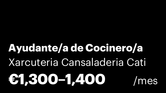 Ayudante/a de Cocinero/a