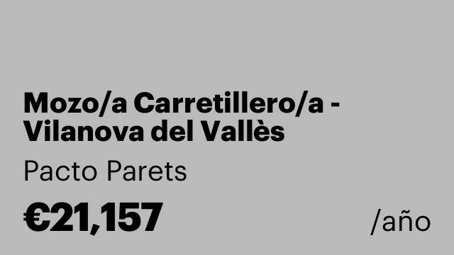Mozo/a Carretillero/a - Vilanova del Vallès