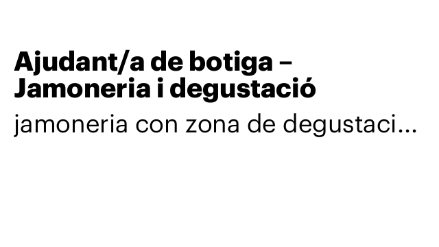 Ajudant/a de botiga – Jamoneria i degustació