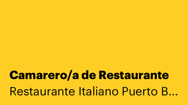 Camarero/a de Restaurante