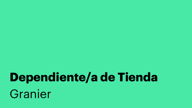 Dependiente/a de Tienda