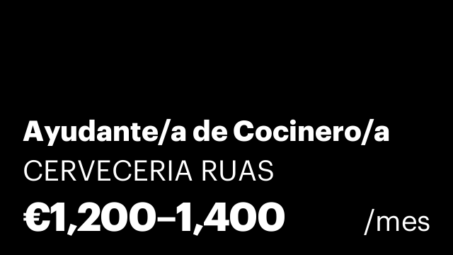 Ayudante/a de Cocinero/a