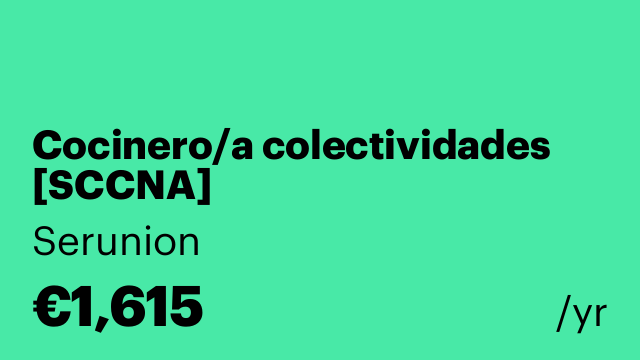Cocinero/a colectividades [SCCNA]