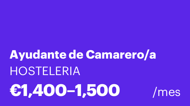 Ayudante de Camarero/a