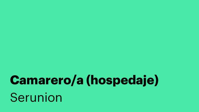 Camarero/a (hospedaje)