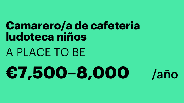 Camarero/a de cafeteria ludoteca niños