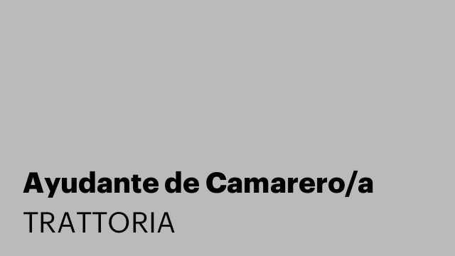 Ayudante de Camarero/a