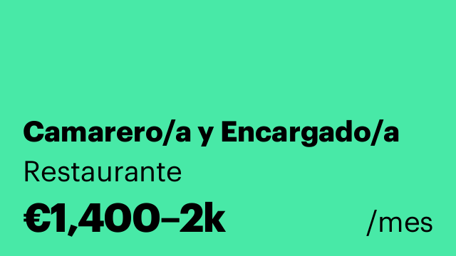 Camarero/a y Encargado/a