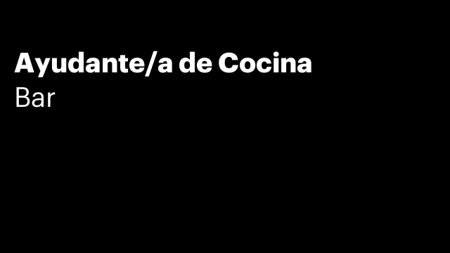 Ayudante/a de Cocina