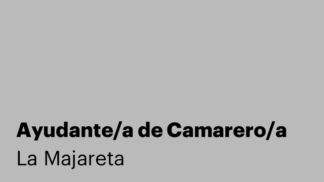 Ayudante/a de Camarero/a