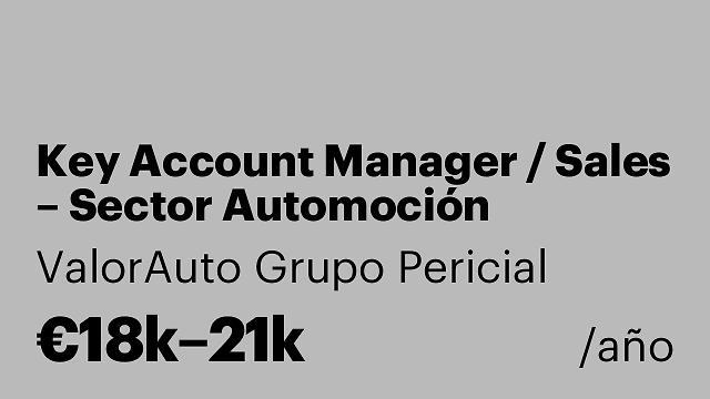 Key Account Manager / Sales – Sector Automoción