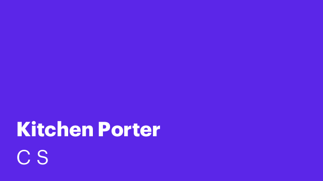 Kitchen Porter