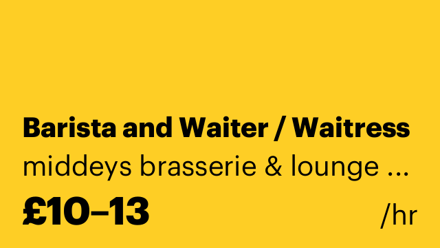 Barista and Waiter / Waitress