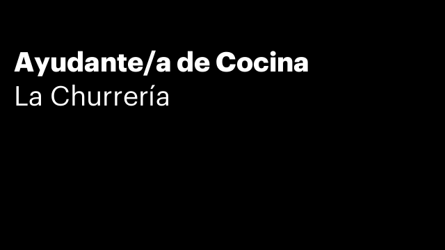 Ayudante/a de Cocina