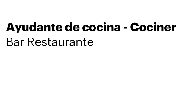 Ayudante de cocina - Cociner