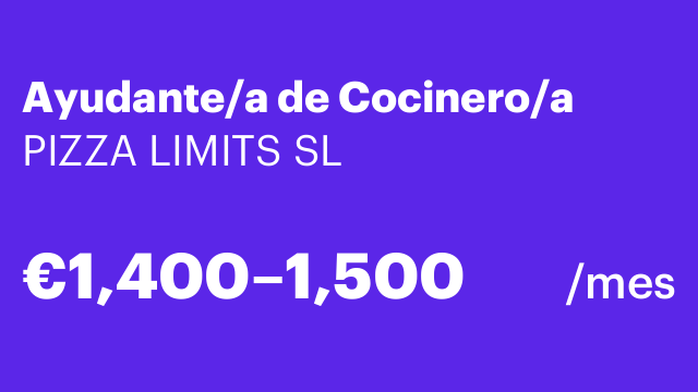 Ayudante/a de Cocinero/a