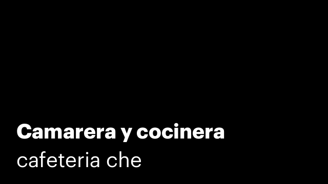 Camarera y cocinera