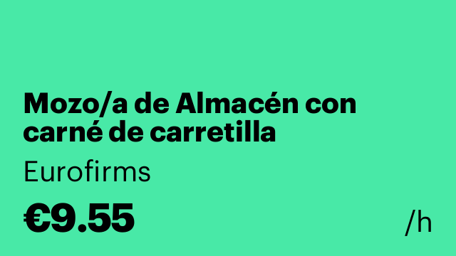 Mozo/a de Almacén con carné de carretilla