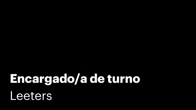 Encargado/a de turno