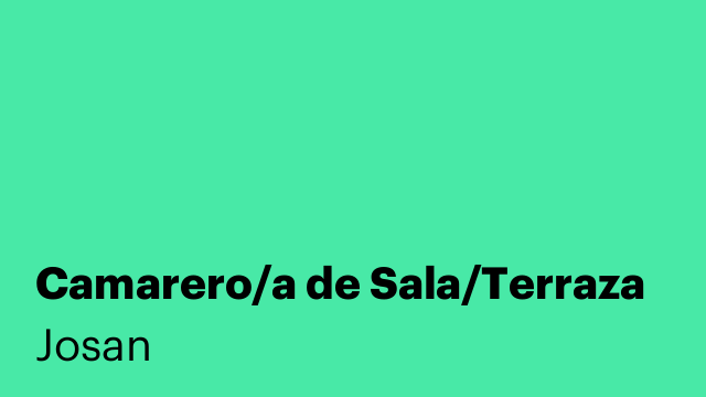 Camarero/a de Sala/Terraza