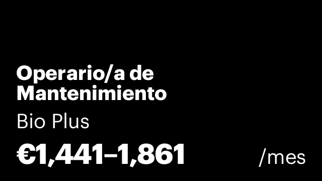 Operario/a de Mantenimiento
