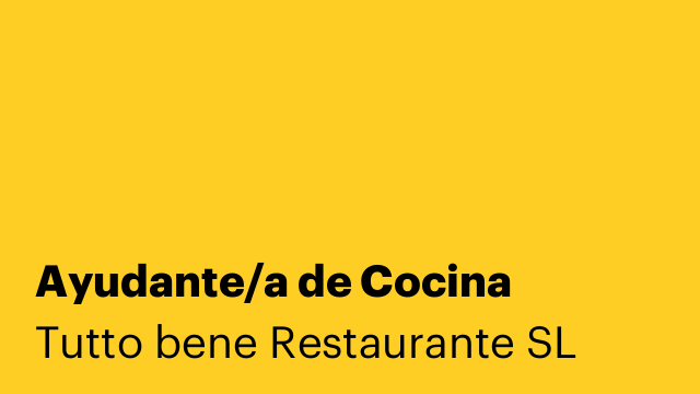 Ayudante/a de Cocina