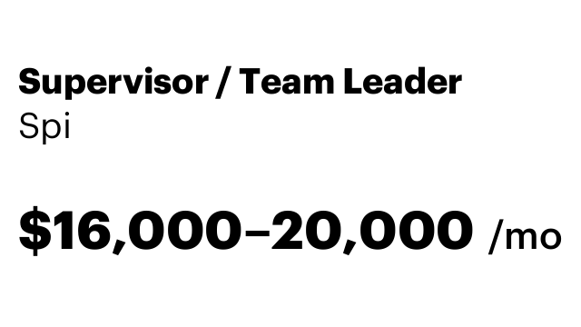 Supervisor / Team Leader