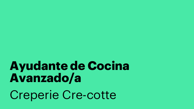 Ayudante de Cocina Avanzado/a