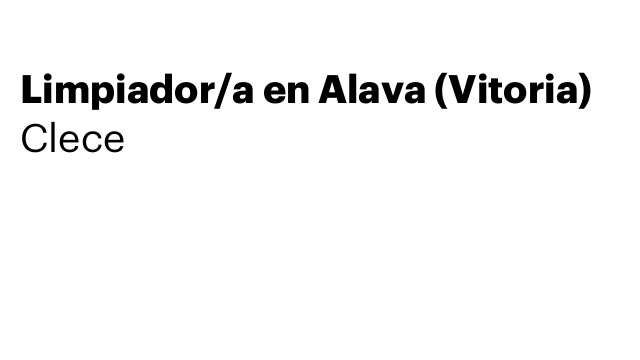 Limpiador/a en Alava (Vitoria)