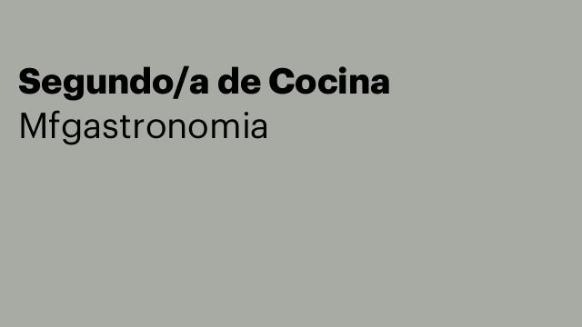 Segundo/a de Cocina