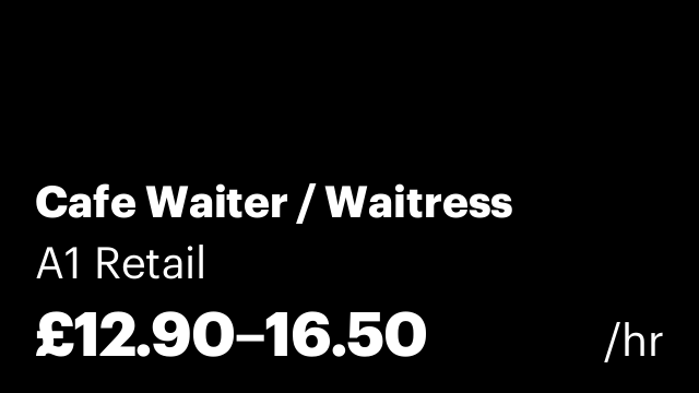 Cafe Waiter / Waitress