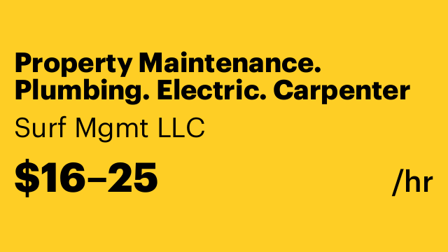 Property Maintenance. Plumbing. Electric. Carpenter
