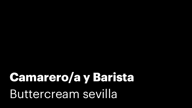 Camarero/a y Barista