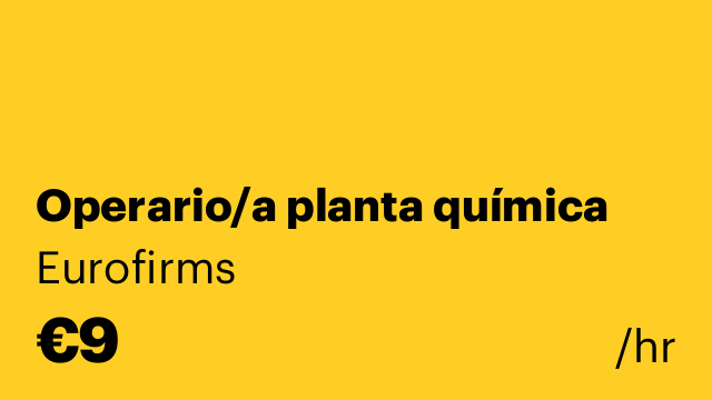 Operario/a planta química
