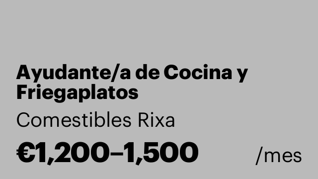 Ayudante/a de Cocina y Friegaplatos
