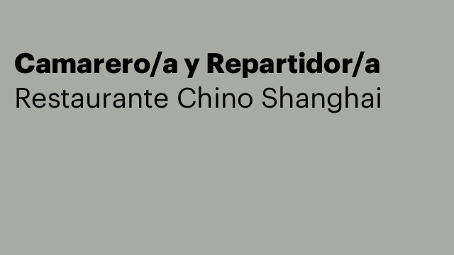 Camarero/a y Repartidor/a