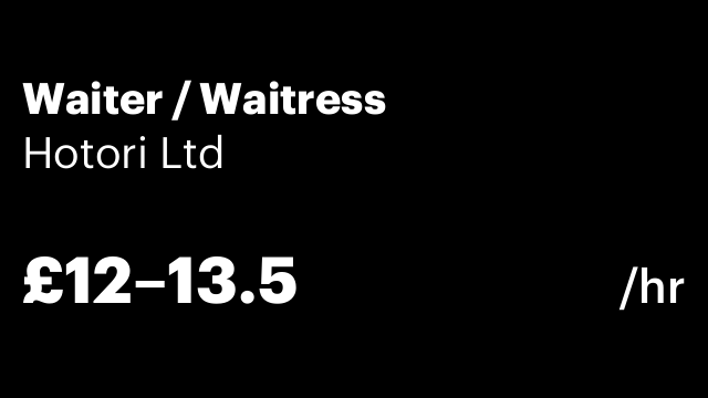 Waiter / Waitress