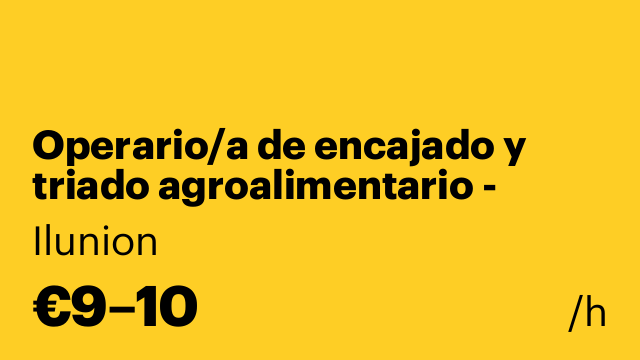 Operario/a de encajado y triado agroalimentario - Ribera Alta (H/M/D)